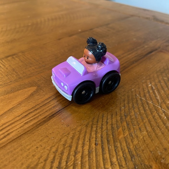 Fisher Price Little People girl in purple car wheelie as is - Picture 1 of 7